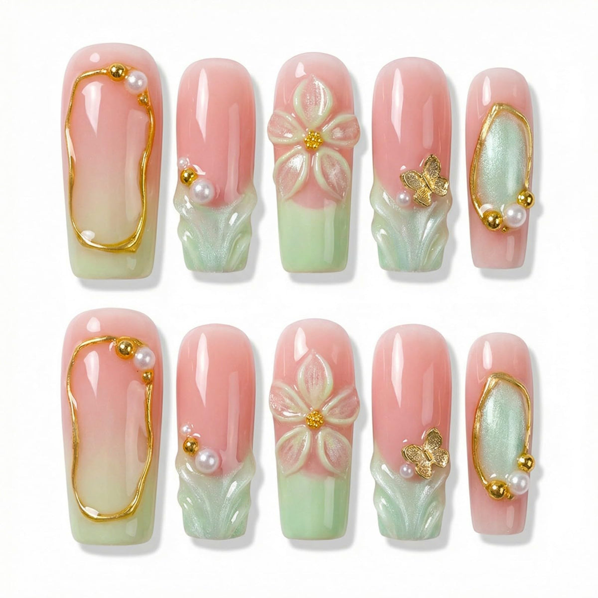 xl Square Handmade Press on Nails Long Luxury Acrylic Fake Nails