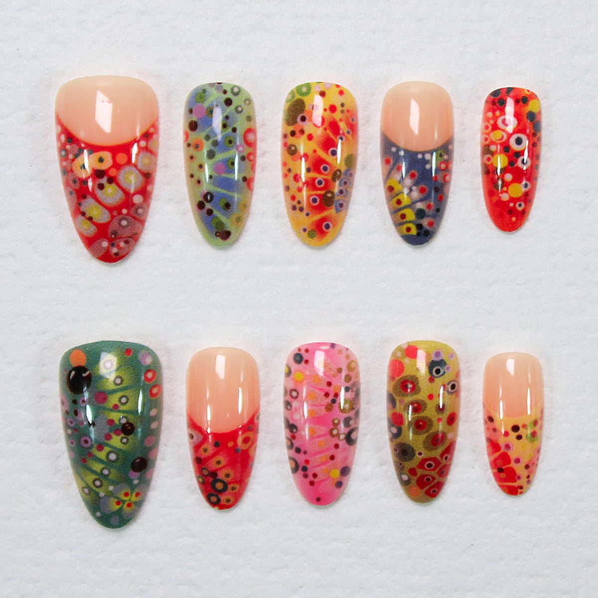 30Pcs Gold Star Moon Press on Nails Long Stiletto French Tip Fake Nails Press on 3D Chrome Gold Design Sun False Nails Irregular Gilded Lines Full Cover Purple Glossy Artificial Acrylic Nail for Women