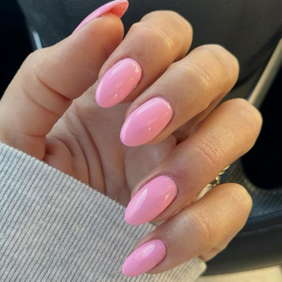 modelones French Tip Press On Nails, Short Oval Fake Nails Nails Press Ons