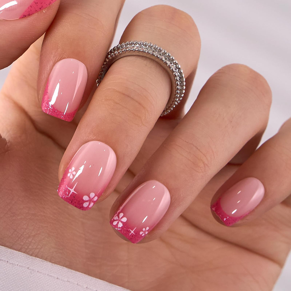 CurvLife Extra Short Square Press On Nails, Nude, Nude Luster, Soft Gel