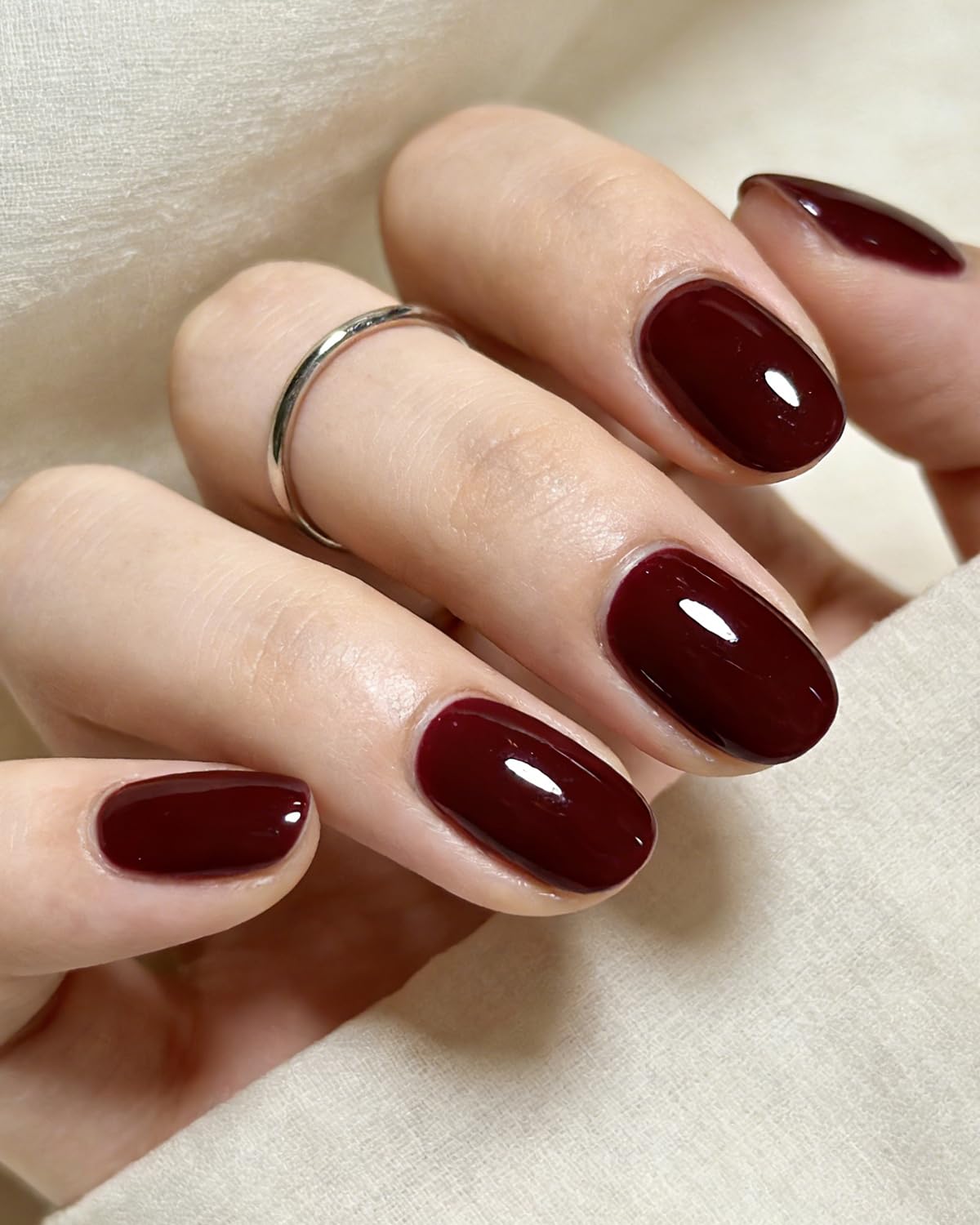 French Tip Press On Nails-Medium Pointed Almond Shape Nails