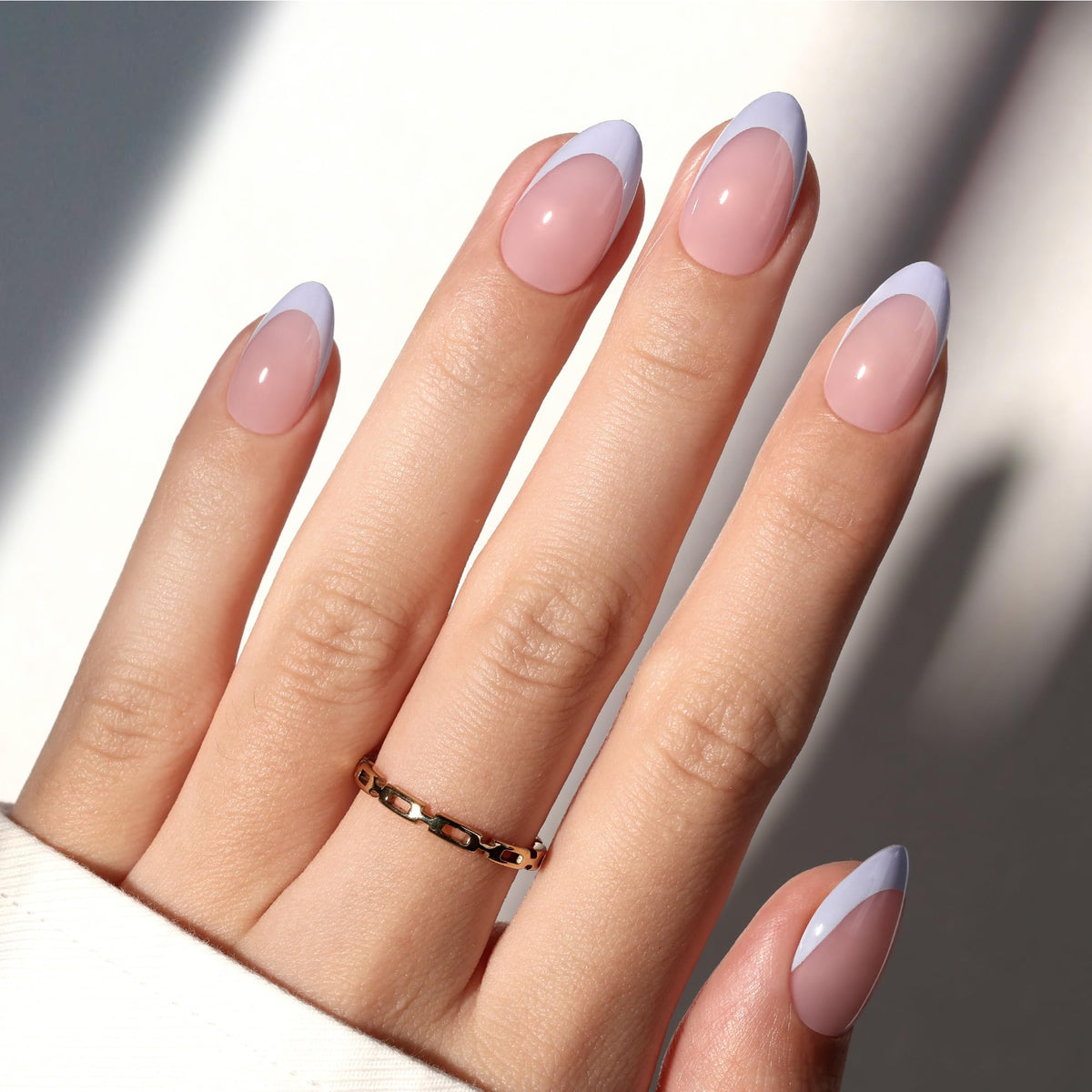 Beetles French Tips Press On Nails - Short Square 150 Pcs