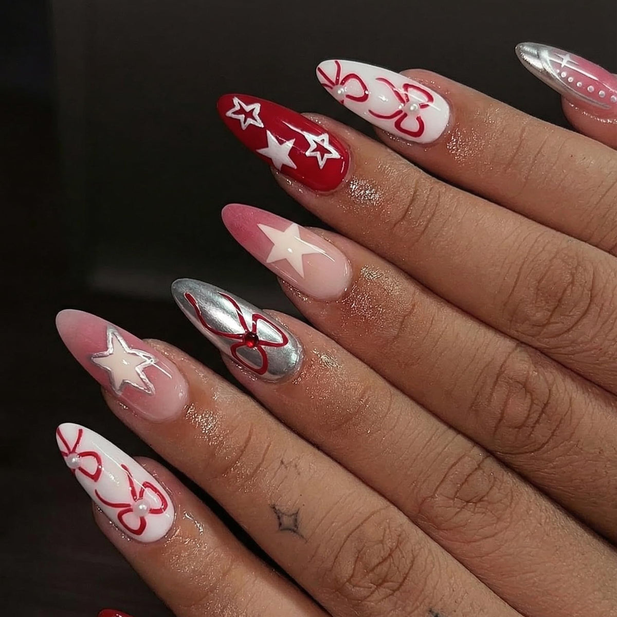 BABALAL Bridal Lace Press On Nails, Medium Almond Fake Nails with 3D White Floral & Pearl, Nude Ombre Acrylic Stick On Nails for Women 24Pcs