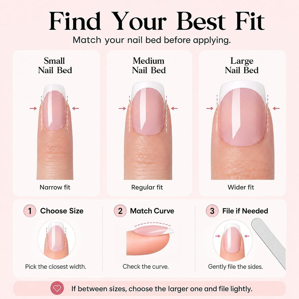 Beetles French Tips Press On Nails - Short Square 150 Pcs
