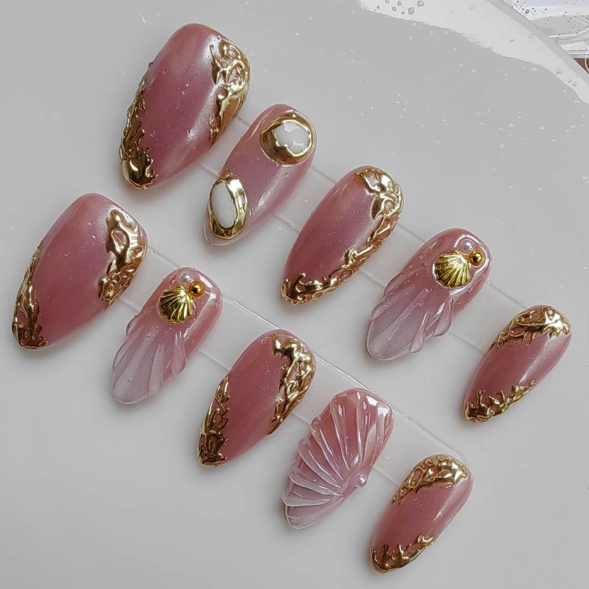 Handmade Press on Nails M Size 10 Pcs