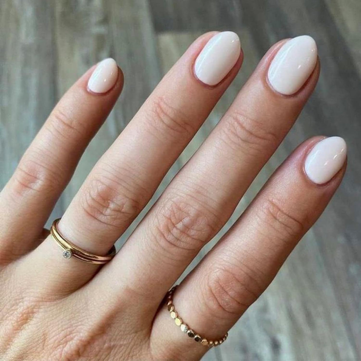 modelones French Tip Press On Nails, Short Oval Fake Nails Nails Press Ons