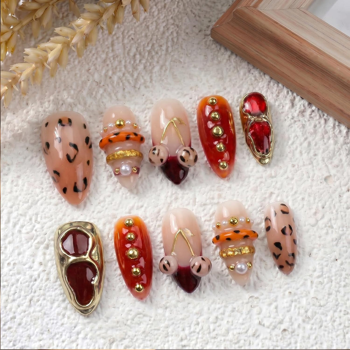 Luxury Handmade Press on Nails Medium Almond (Size M)