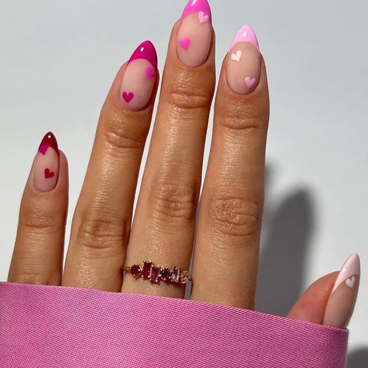 Bridal Press on Nails Short Almond Nude 3D White Floral Lace Pearl Wedding