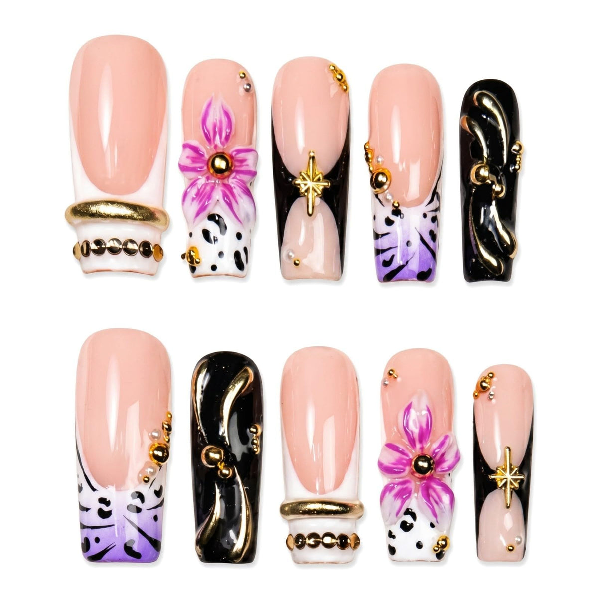 xl Square Handmade Press on Nails Long Luxury Acrylic Fake Nails