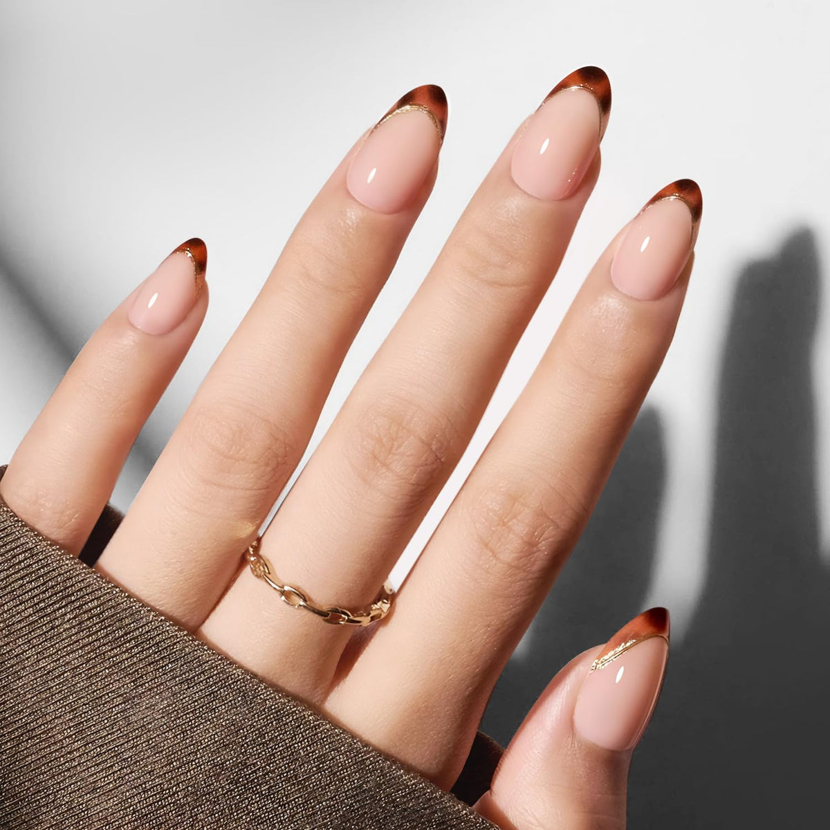 Modelones Extra Short Press on Nails, French Tips Squoval Fake Nails