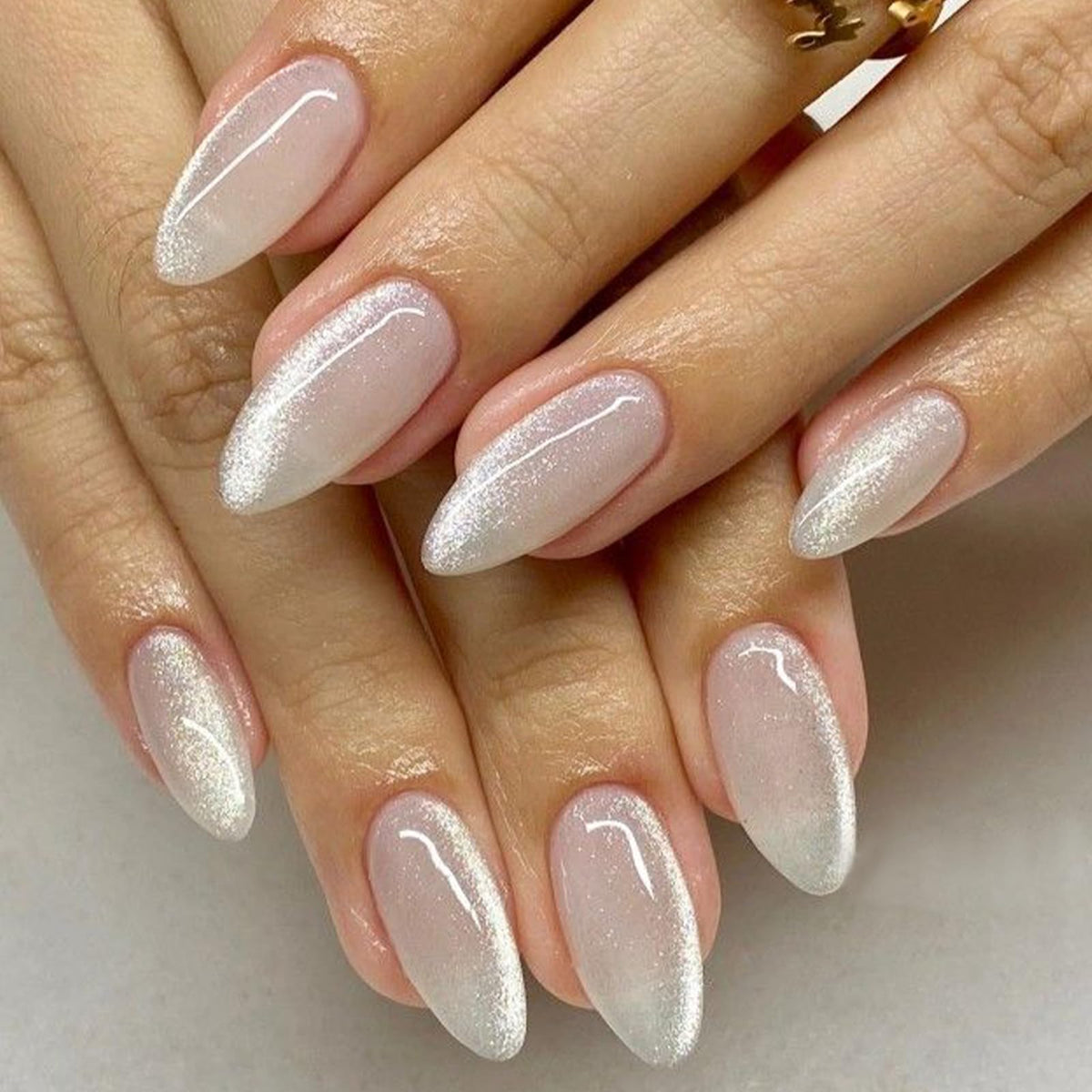 Modelones Extra Short Press on Nails, French Tips Squoval Fake Nails