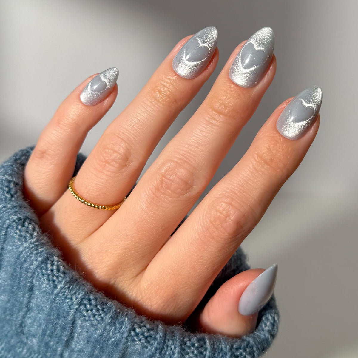 Glamnetic Press On Nails - Short Almond, Glazed Fake Nails 30 Pc Full Kit