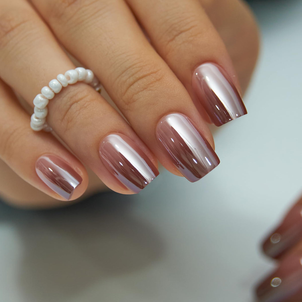 CurvLife Extra Short Oval Press On Nails, Nude Peach Pink, Soft Gel