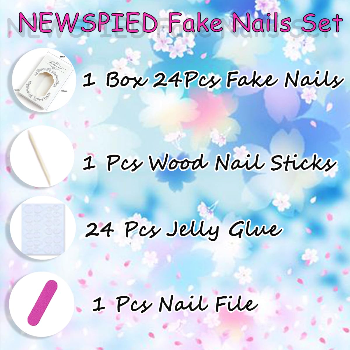 30Pcs Handmade Press on Nails Medium Almond Shape 3D Flower Fake Nails with Chrome Gold Foil Leaves Pearl Designs Nude White Shiny Acrylic Nails Reusable Full Cover Artificial False Nails for Women