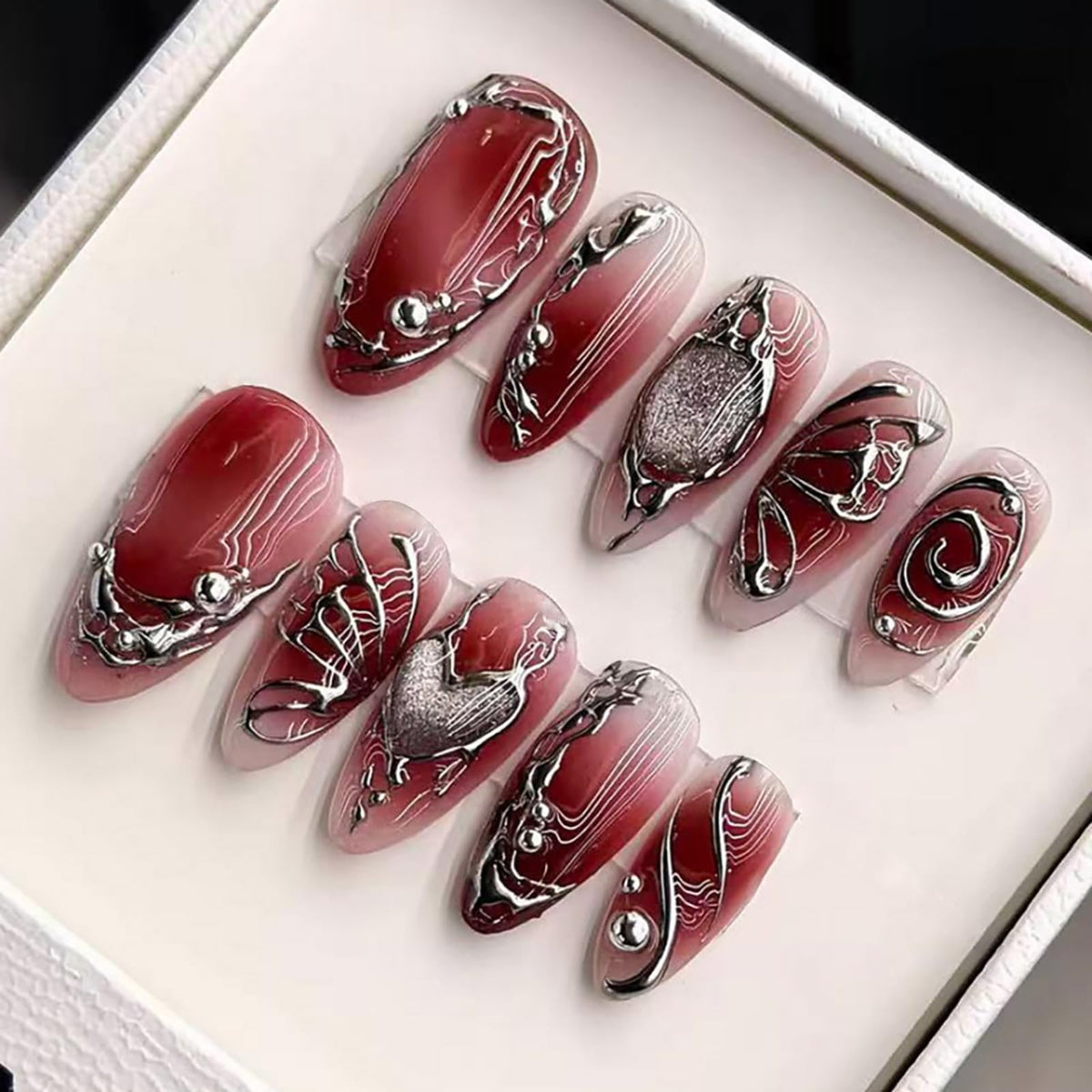 24Pcs Handmade Press on Almond Nails Nude Pink White Gold Flower Fake Nails Pearl False Nails Elegant Summer Nails Glue on Luxurious for Girl Women Stick on Nails Bridal Wedding Formal Events Life