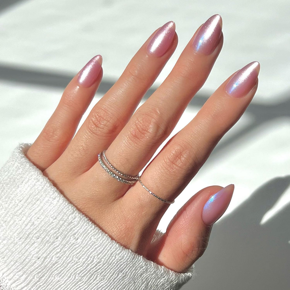 Glamnetic Press On Nails - Medium Square, Glossy Fake Nails 30 Pc Full Kit
