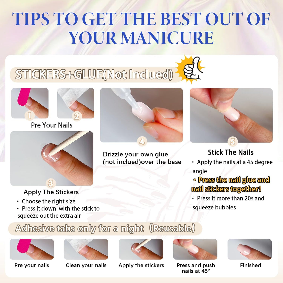 White French Tip Press On Nails Almond - KQueenest Chrome Press On Nails Medium, Glazed Natural Light Nude Fake Nails Press on, Reusable Glue on Nails Stick On Nail for Women Bridal Wedding