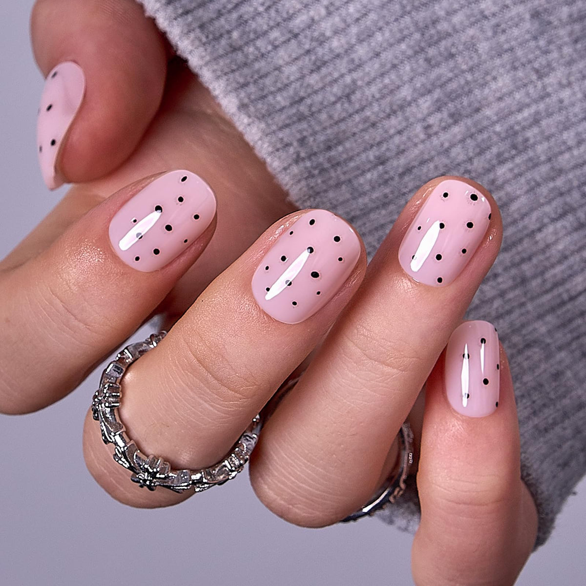 CurvLife Extra Short Oval Press On Nails, Nude Peach Pink, Soft Gel