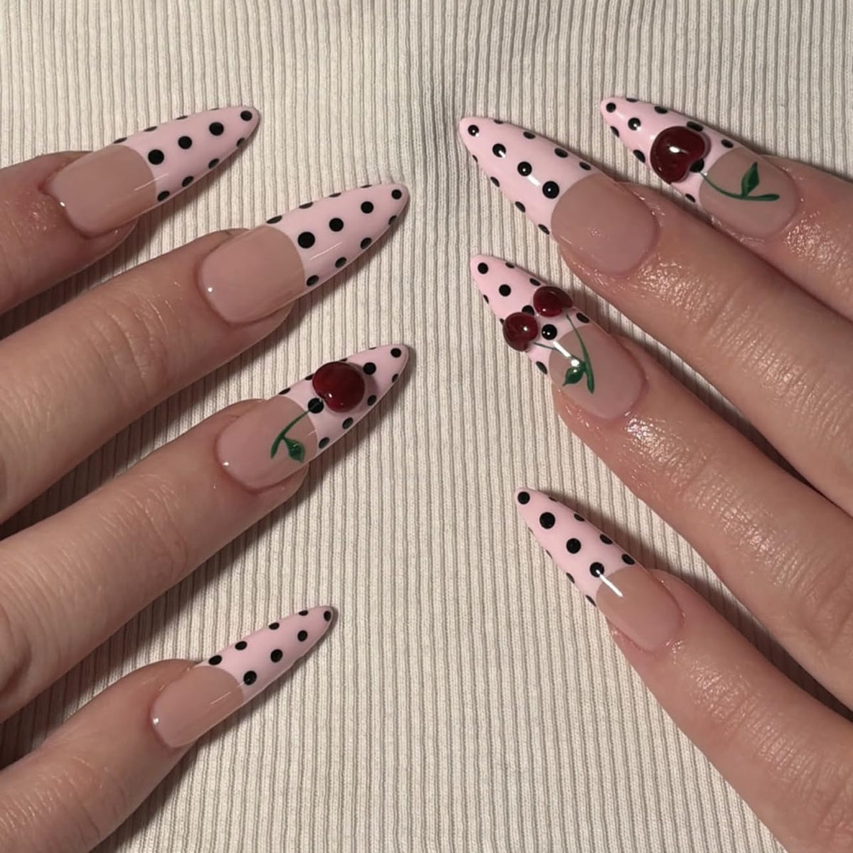 White French Tips Press on Nails, Irregular Gold 3D Lines with Flower & Pearl Design, Reusable Salon Quality Acrylic False Nails for Women, Glue On Nails with Adhesive Tabs for Daily Wear