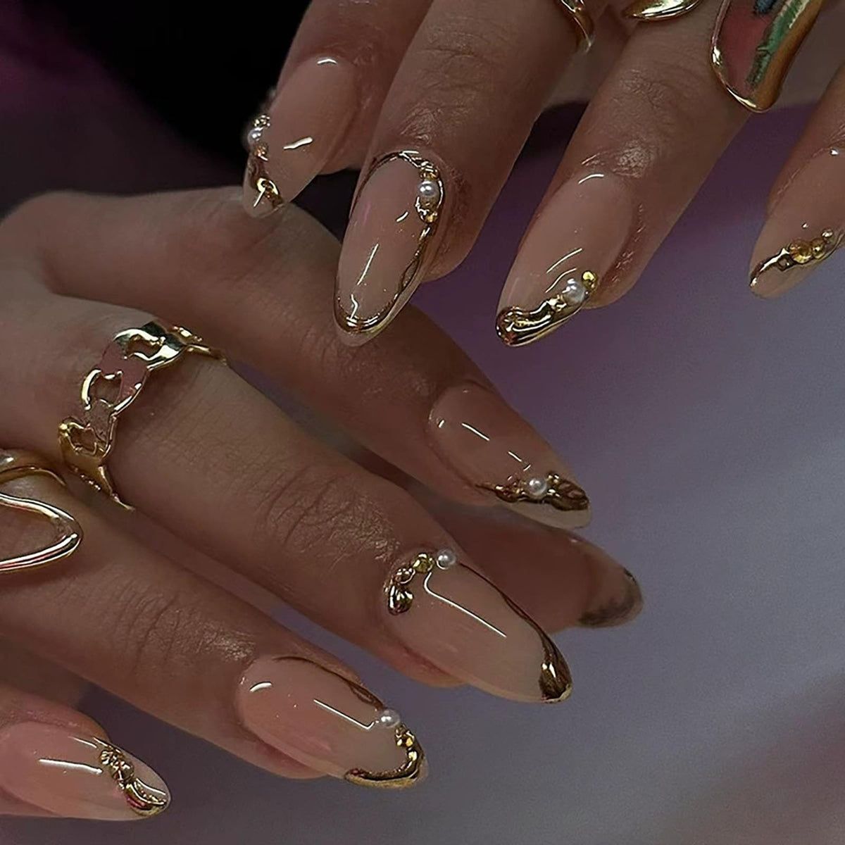 Spring Press on Nails Almond Medium Fake Nails with White Flower Designs French Tip Nails Press ons Light Green False Nails Glossy Glue on Nails Acrylic Nails Nude Stick on Nails for Women 24Pcs