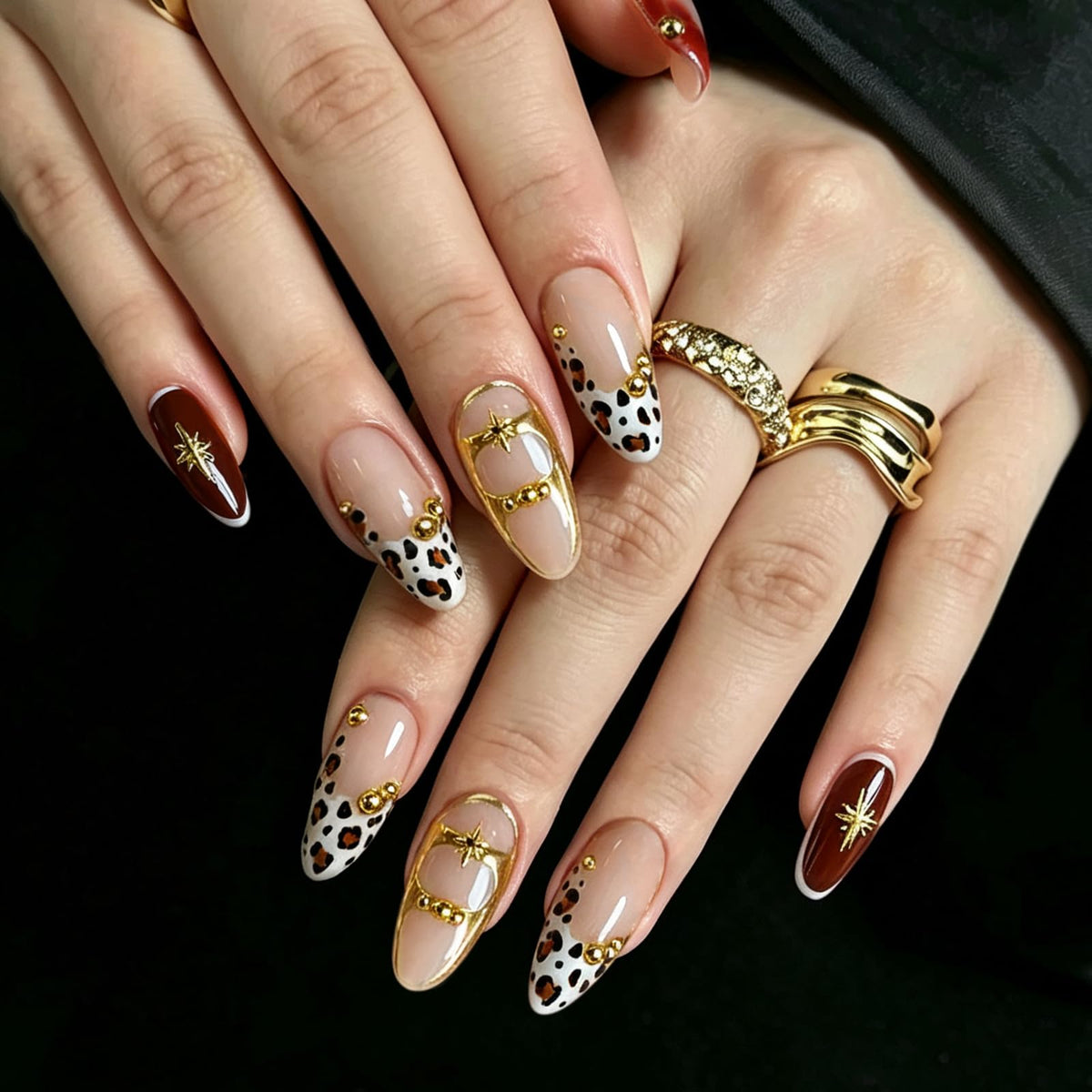 3D White Flower Press on Nails Medium Fakes Nails Almond Shape False Nails with Bling Rhinestones Designs, Glossy Reusable Elegant Acrylic Nails with Glue-24Pcs Nail Kit for Women Wedding Party