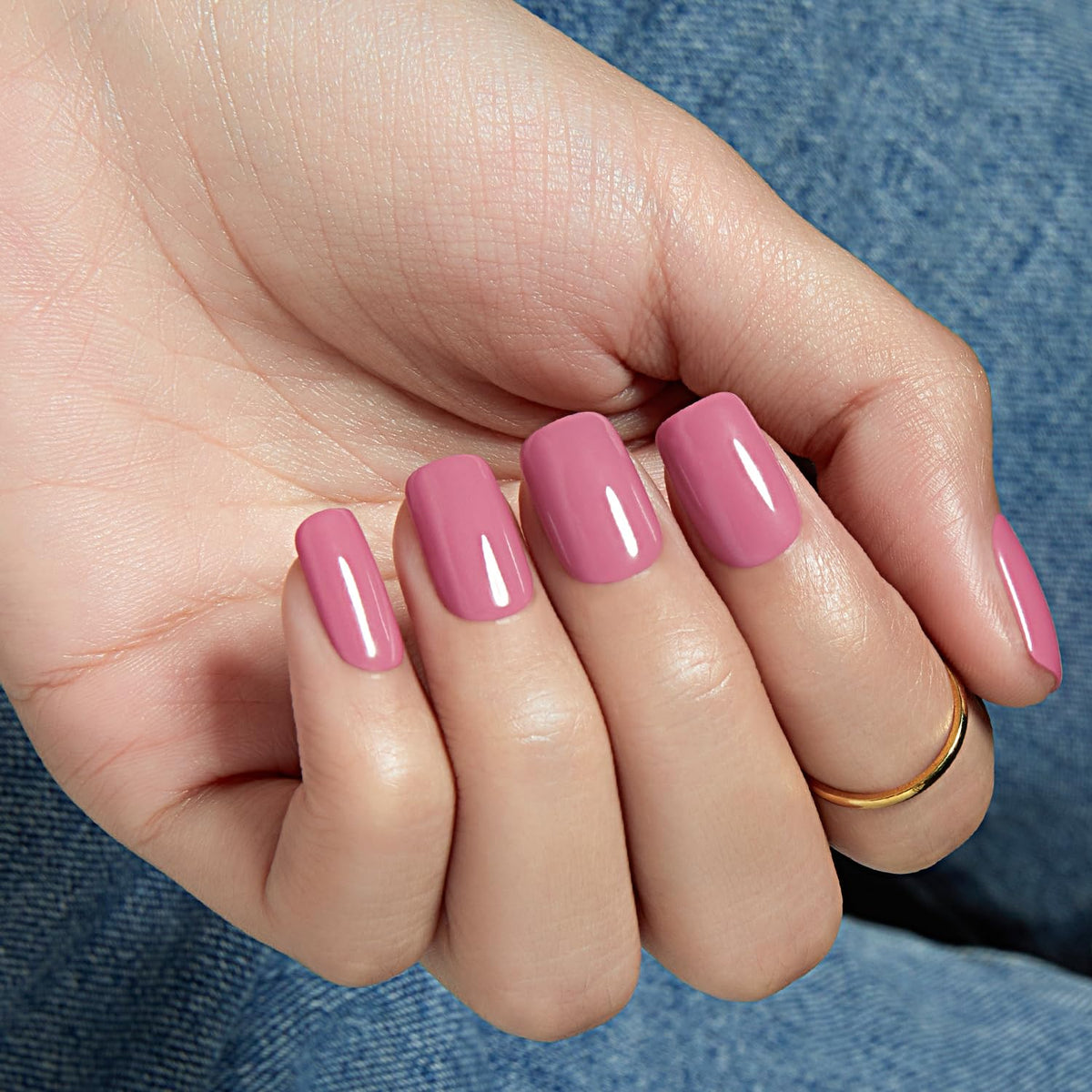 Modelones Burgundy Press on Nails Short Square, Dark Red Fall Fake Nails