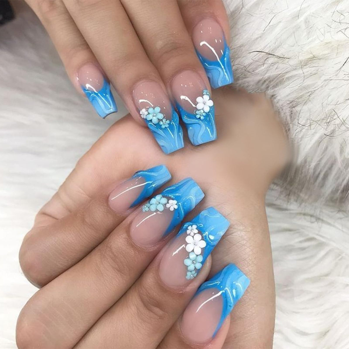 IMSOHOT Long Press on Nails Coffin Glitter Fake Nails Shiny Pink Rhinestone Full Cover False Nails Luxury Ballerina Artificial Acrylic Glue on Nails for Women 24Pcs