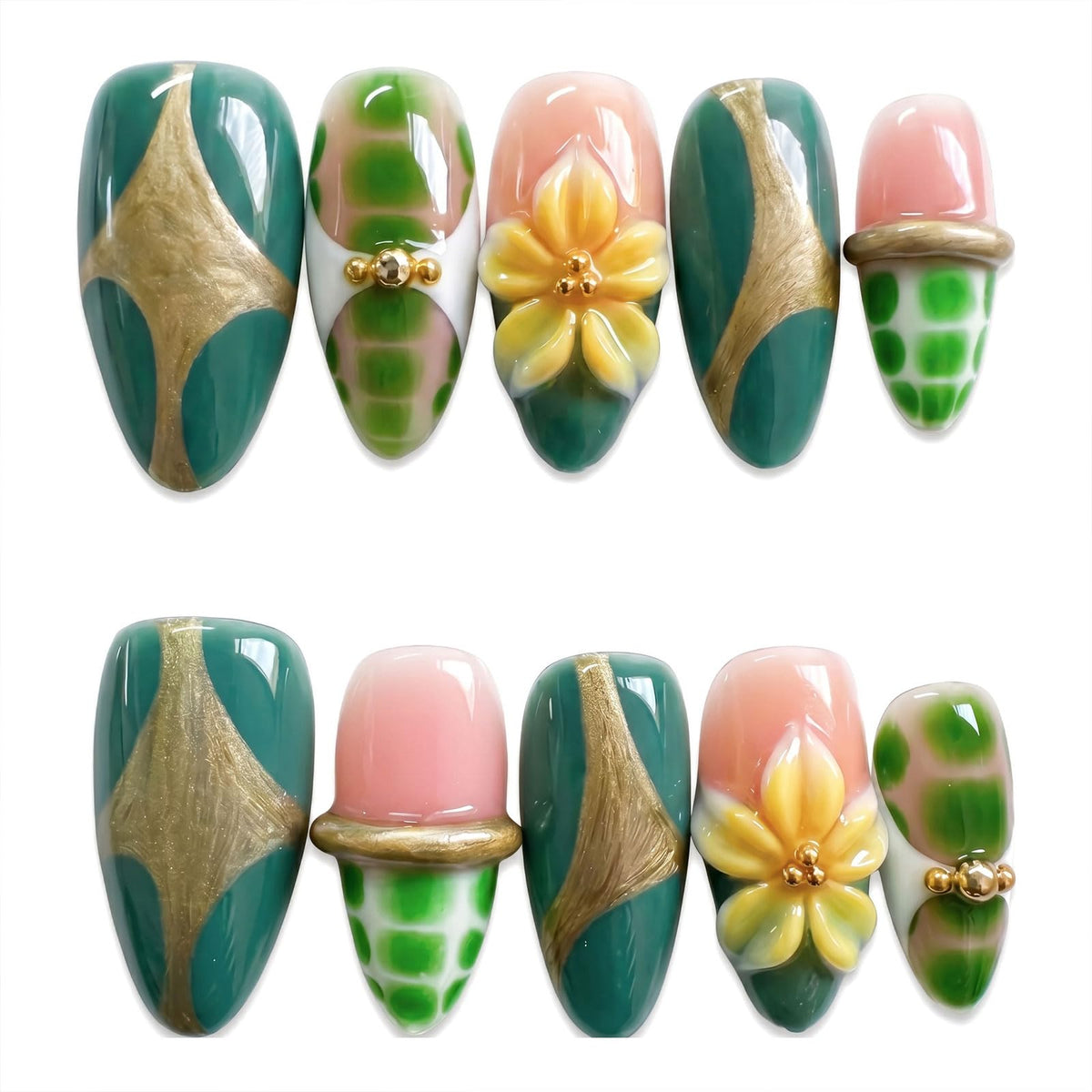 Luxury Handmade Press on Nails Medium Almond (Size M)