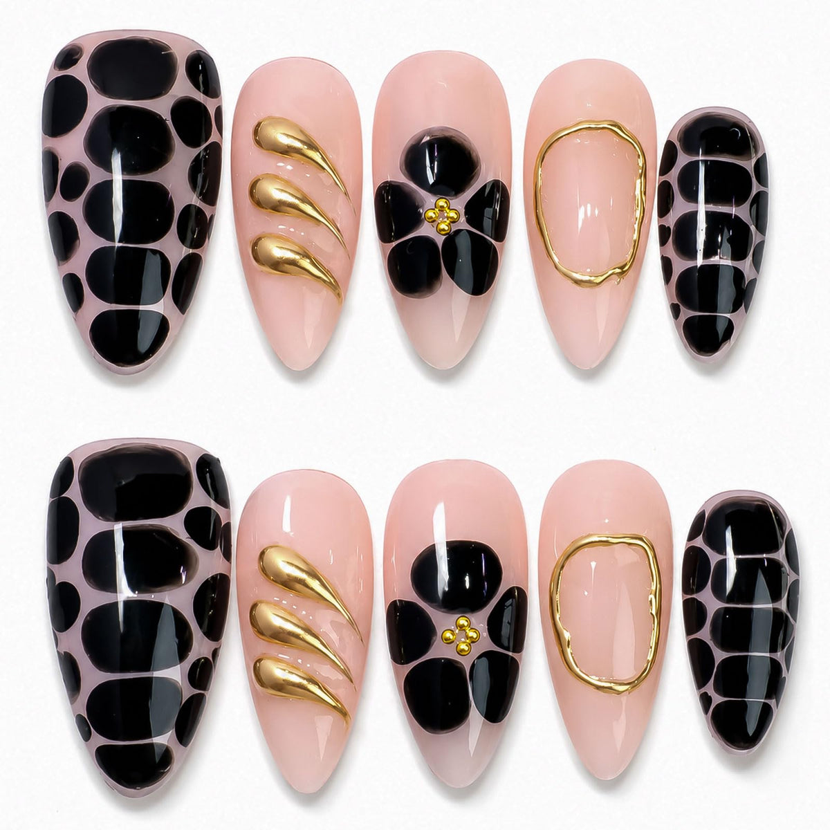 Luxury Handmade Press on Nails Medium Almond (Size M)