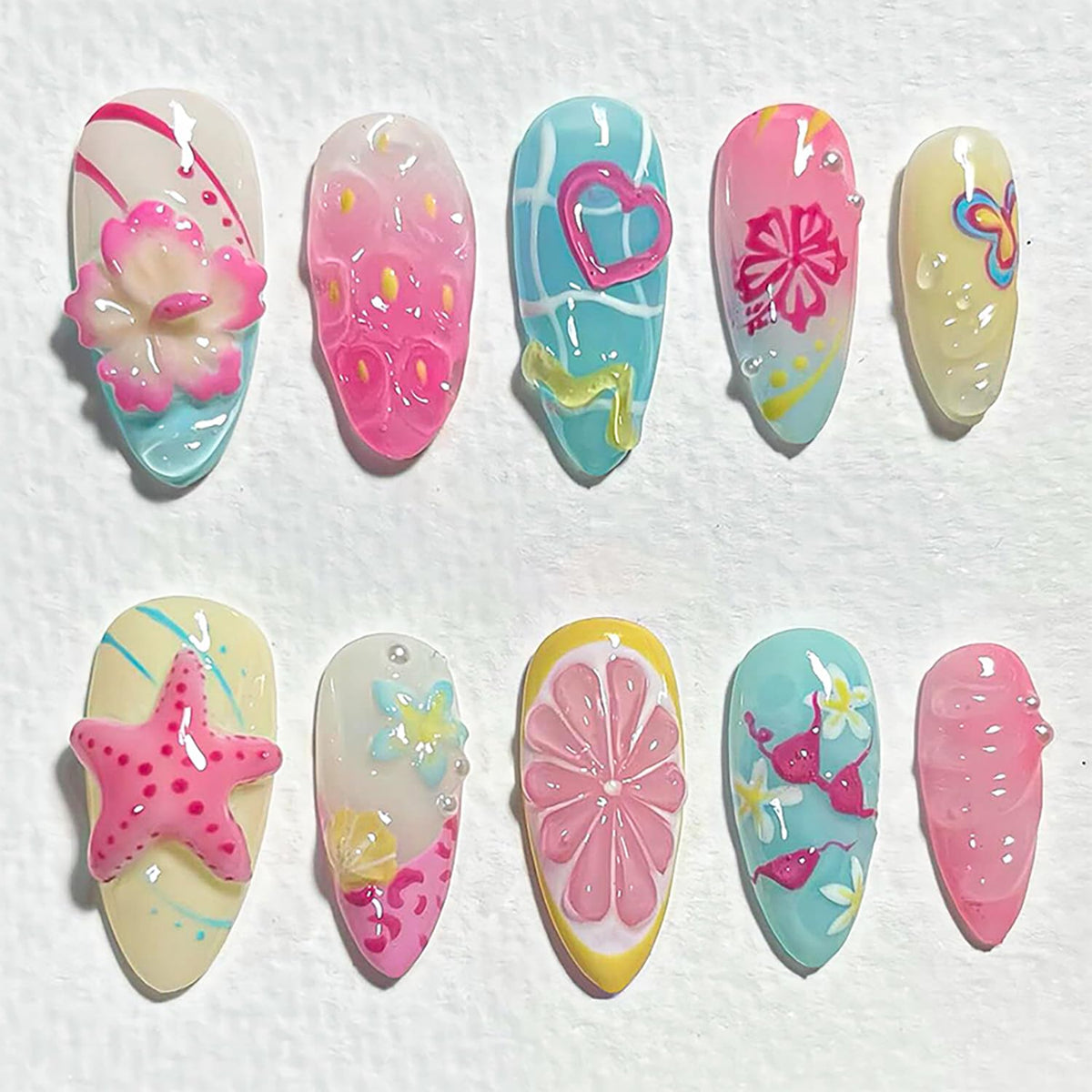 24Pcs Flower Press on Nails Medium Almond Fake Nails with Bow Rhinestones Designs Pink Acrylic Nails Glitter Glue on Nails Cute Floral False Nail Rose Flowers Stick on Nail for Women Nail Supplies