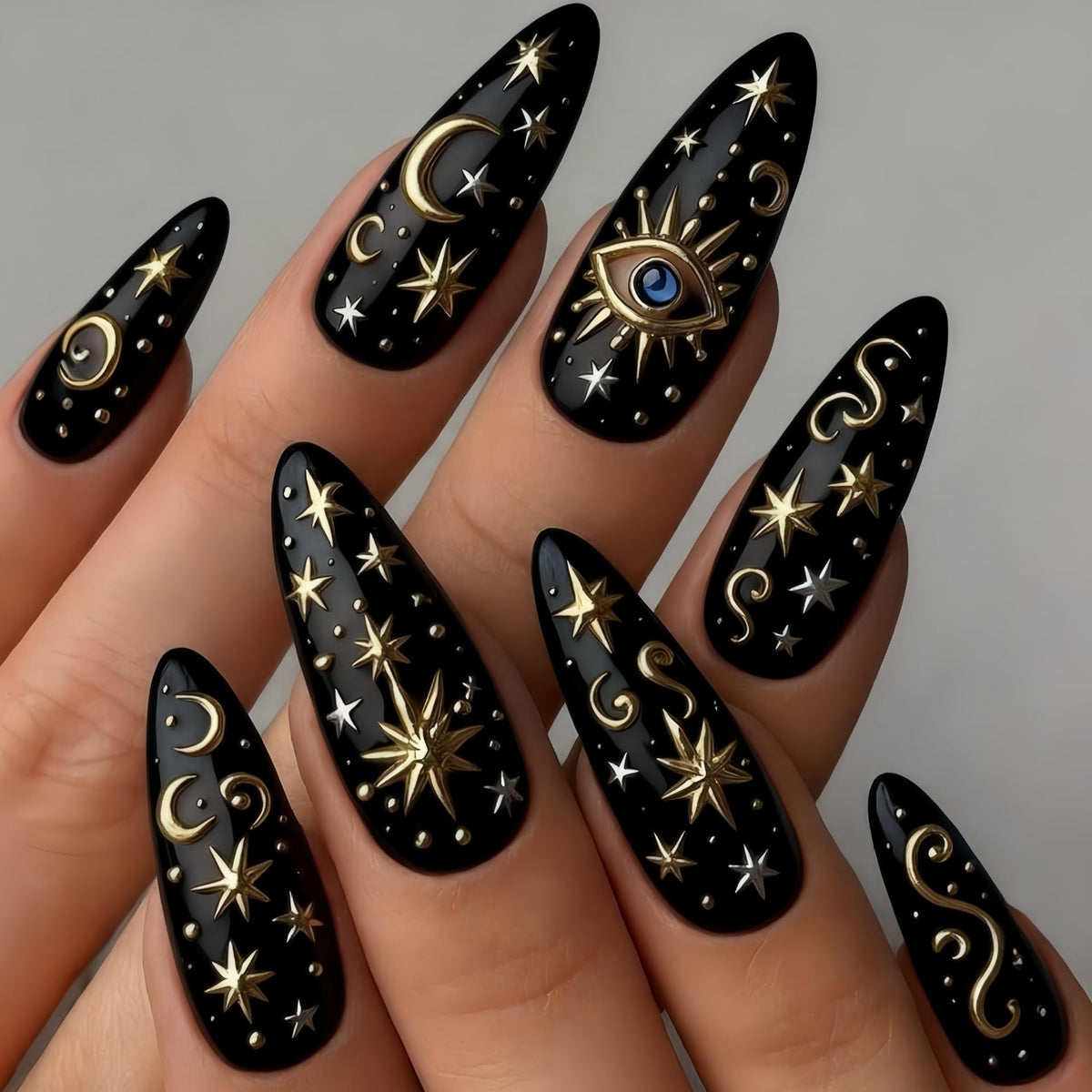 White Flower Press on Nails French Tip Fake Nails Medium Almond False Nails Glossy Artificial Stick on Nails Full Cover Acrylic Nails for Women Manicure 24Pcs
