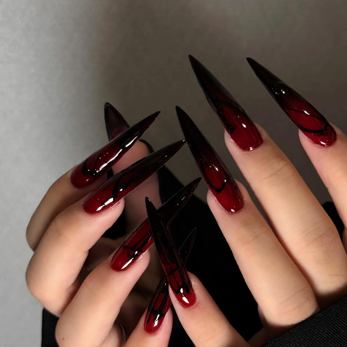 BABALAL Press On Nails Extra Long Stiletto Fake Nails Amber Tortoise Leopard Print 3D Metal Gold Swirl with Rhinestone Vintage Y2K Fall Luxury Glue On Nails