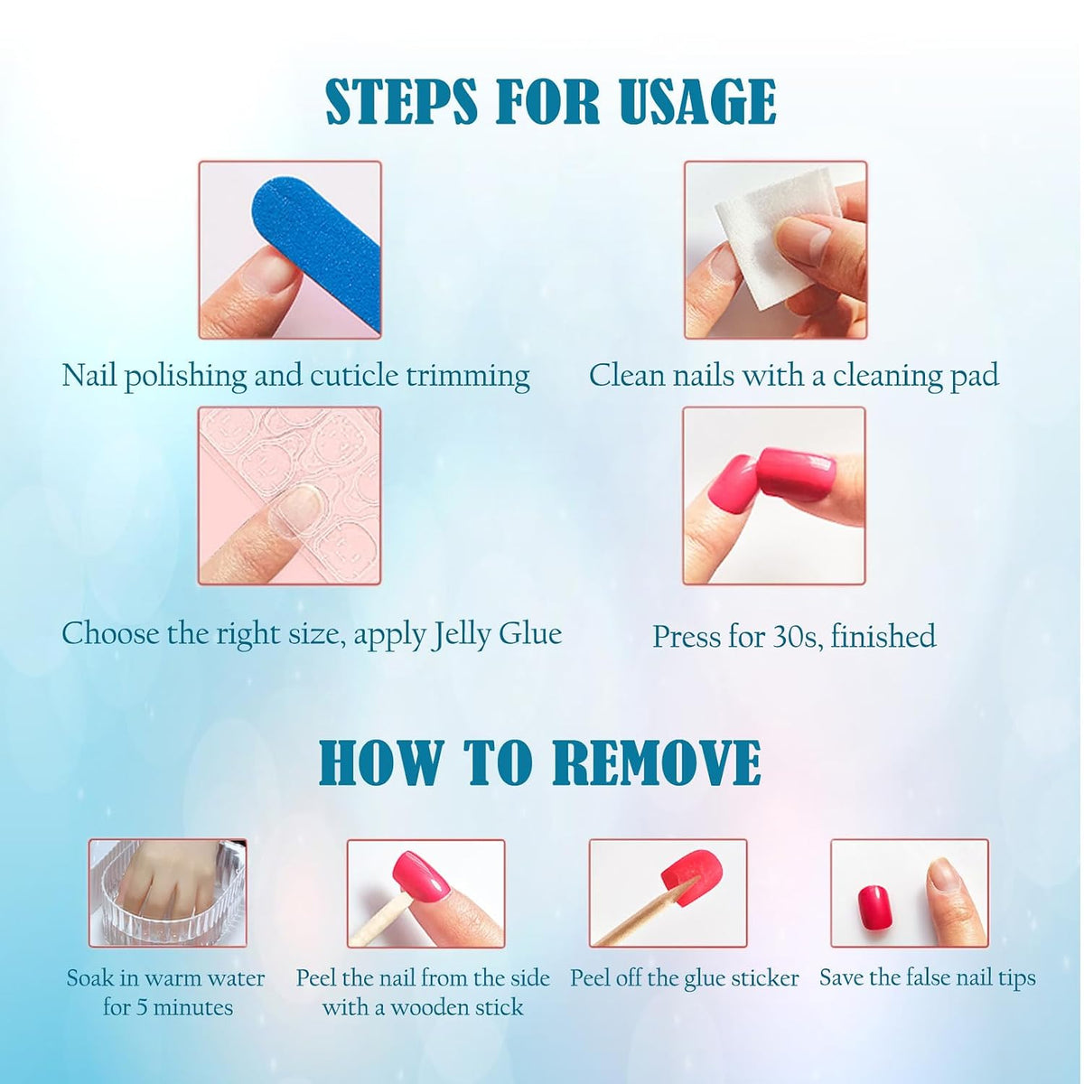 Ombre French Press On Nails Short - IKISKT Fashion Acrylic False Nails, Glue On Nails with Glue Sticker,Fit Perfectly & Natural Stick On Nails - 24PCS Soft UV Gel Fake Nails Kit, Gradient White