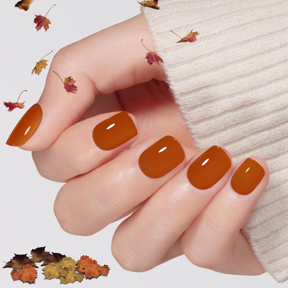 Modelones Extra Short Press on Nails, French Tips Squoval Fake Nails