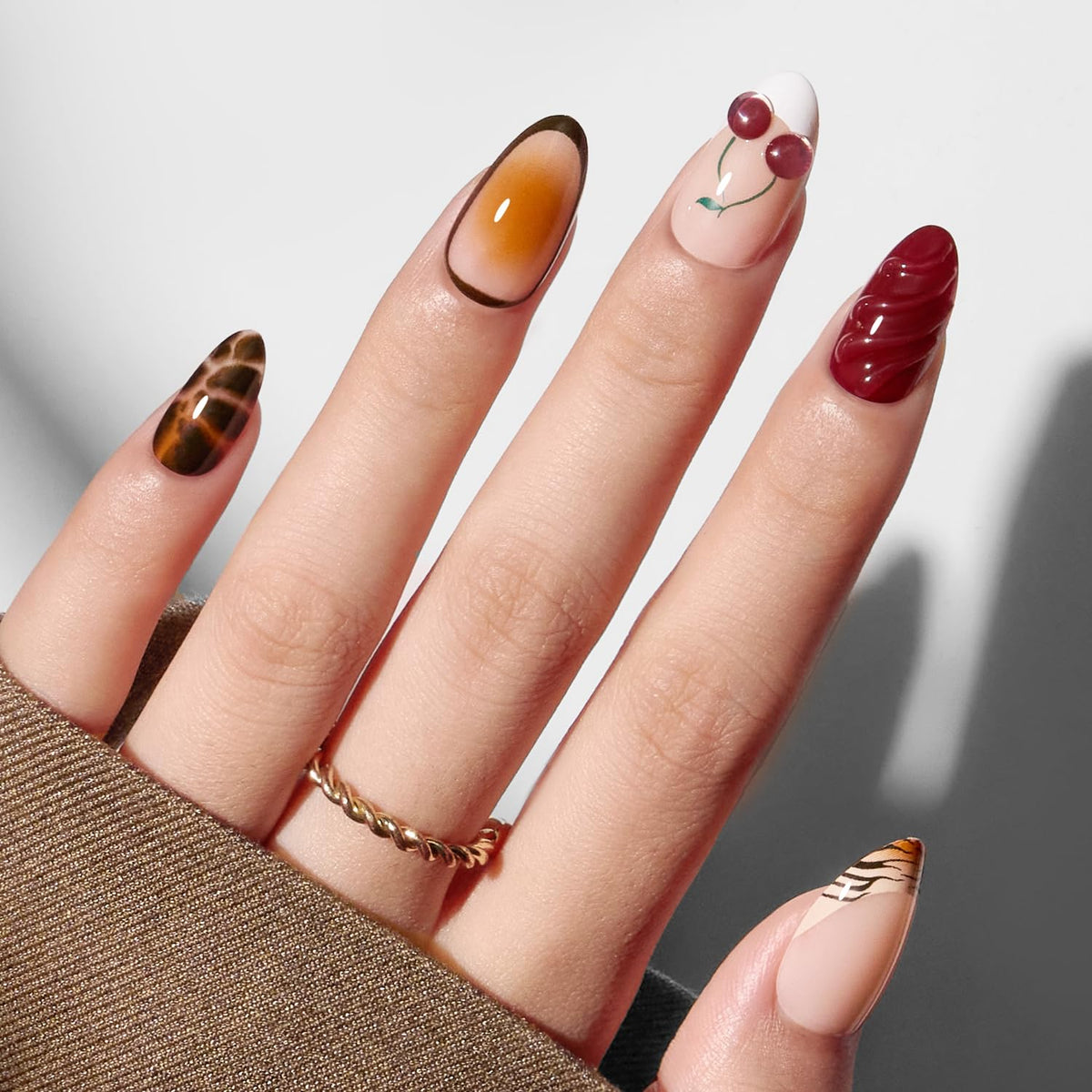 Modelones Extra Short Press on Nails, French Tips Squoval Fake Nails