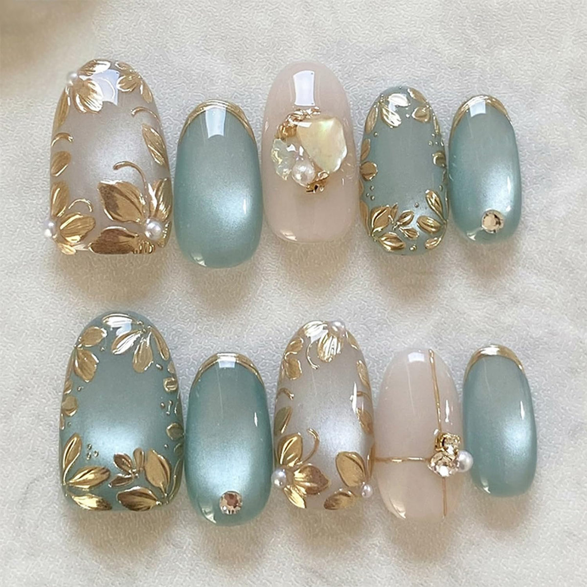 30Pcs Gold Star Moon Press on Nails Long Stiletto French Tip Fake Nails Press on 3D Chrome Gold Design Sun False Nails Irregular Gilded Lines Full Cover Purple Glossy Artificial Acrylic Nail for Women