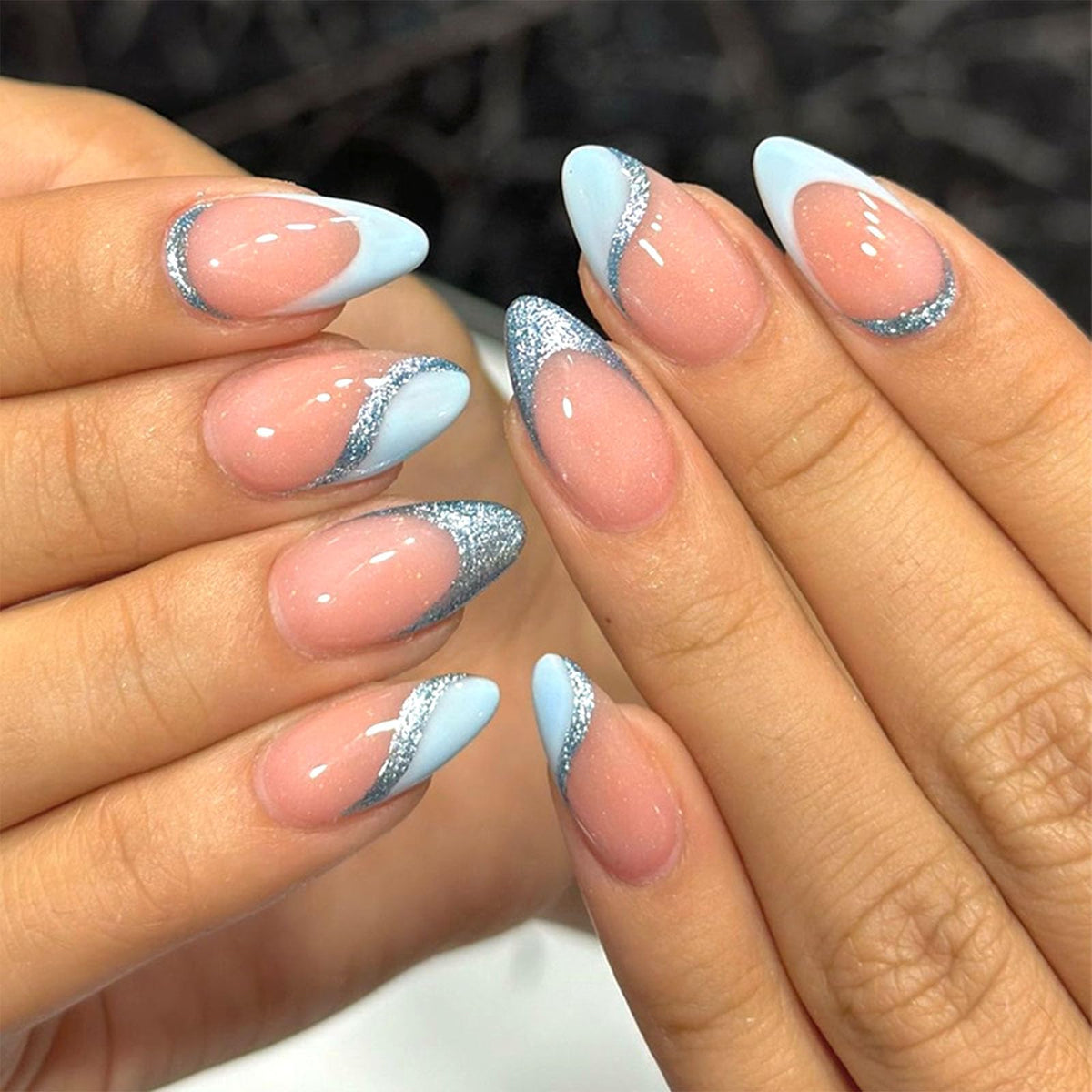 Short Press On Almond Fake Nails - Flower Acrylic Fall Nails Press Ons Full Cover Glue On Cute False Floral Stick On Nails for Women - 30 Pcs