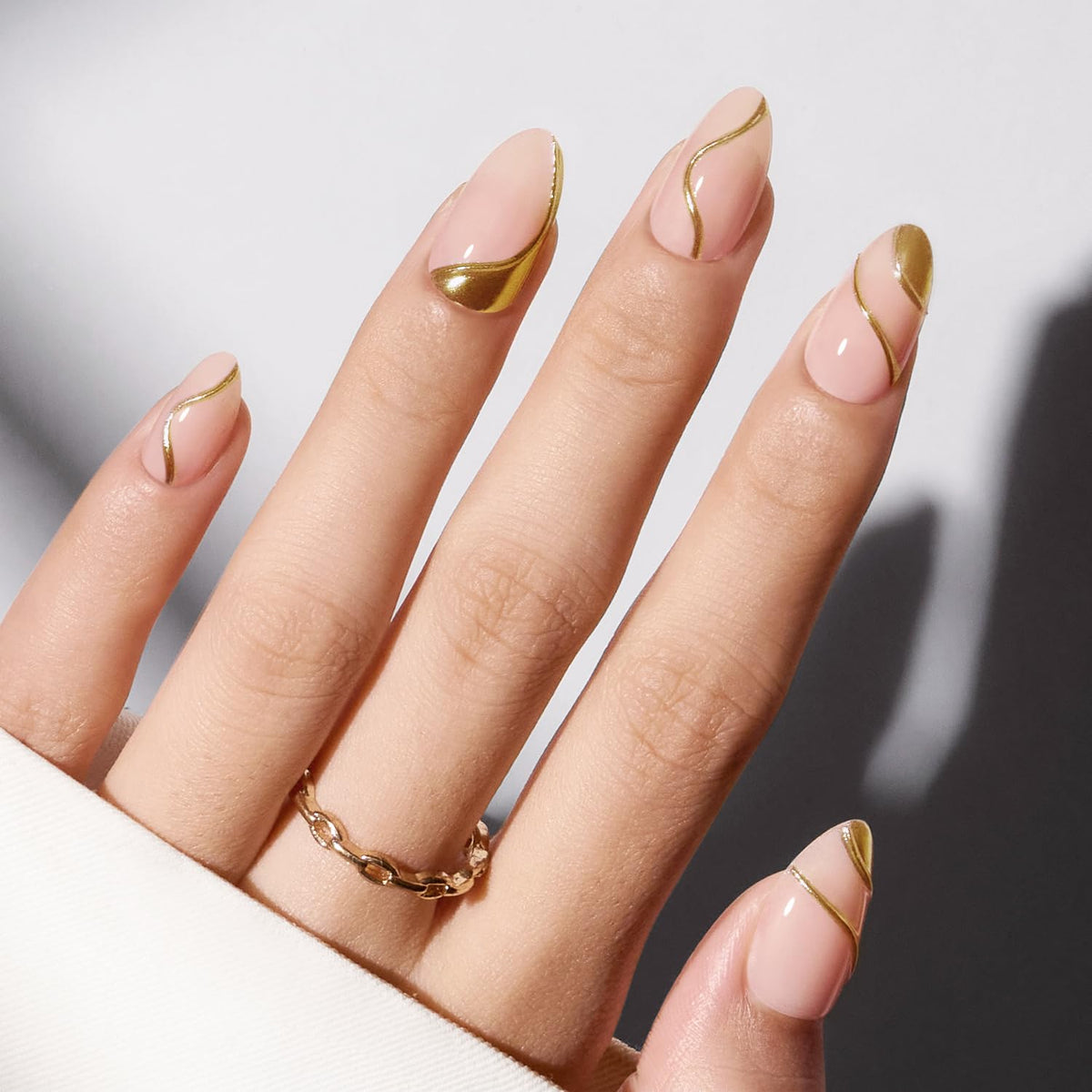 Modelones Extra Short Press on Nails, French Tips Squoval Fake Nails