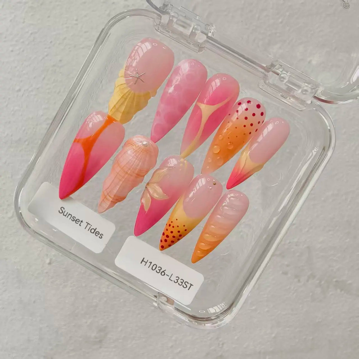Promake 2026 Summer Handmade Press-On Nails Collection, 100% Luxury Easy Apply Set with Art Designs & Care Tools, Beach Ready Unique Look Sizes S-L, Salon-Quality at Home, Ready to Gift,sohochic