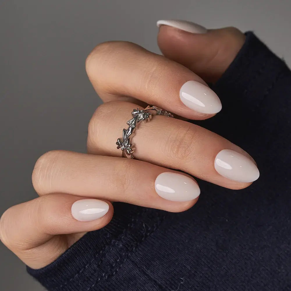 CurvLife Nailora Extra Short Almond Press-On Nails Collection – 30PCS Soft-Tapered Shape, Nude Pink, Glossy Minimal, Floral and Chic Everyday Styles, Reusable Salon-Look Nails for Daily Wear, Work, Dates and Effortless Polished Looks,sohochic