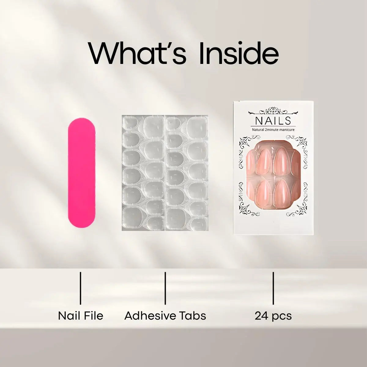Milky Nude Ombre Press On Nails – 24 PCS Medium Almond Fake Nails, Glossy Gradient French Tip Style, Elegant Nude Pink Glue On Nails for Wedding, Date Night & Everyday Wear, Almond Shape Nails