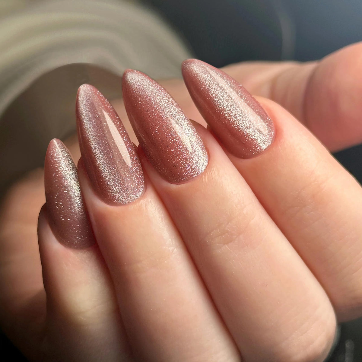 Qsnidy Press on Nails Almond, Ombre Nude to White, Glossy Fake Nails