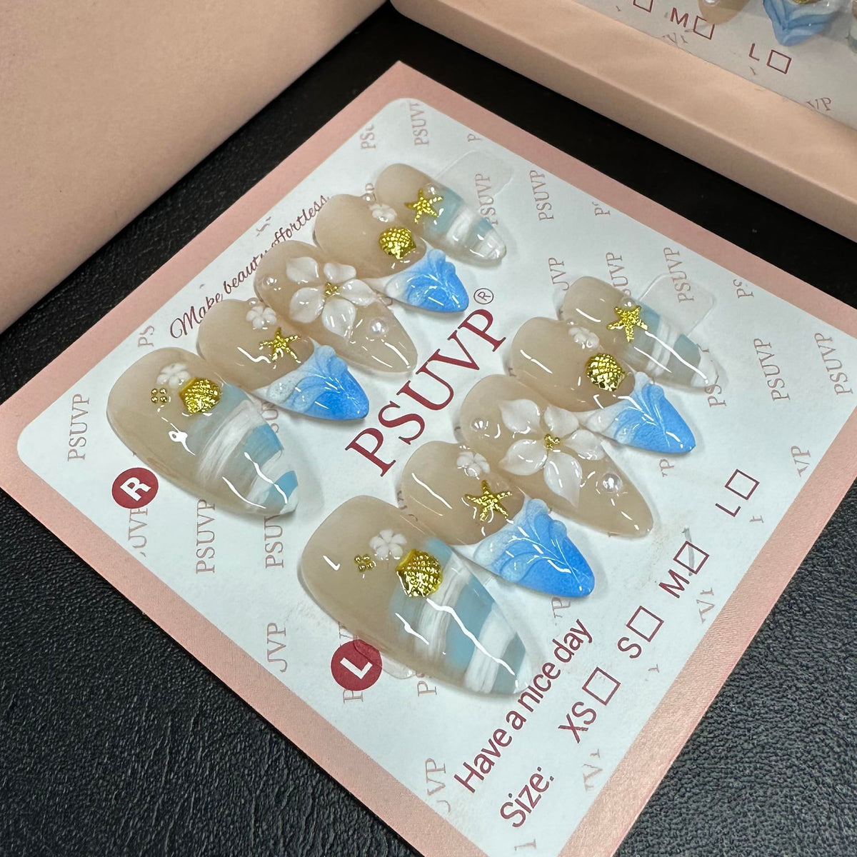 10Pcs Handmade Press On Nails 3D White Floral Luxury Diamond Coffin M