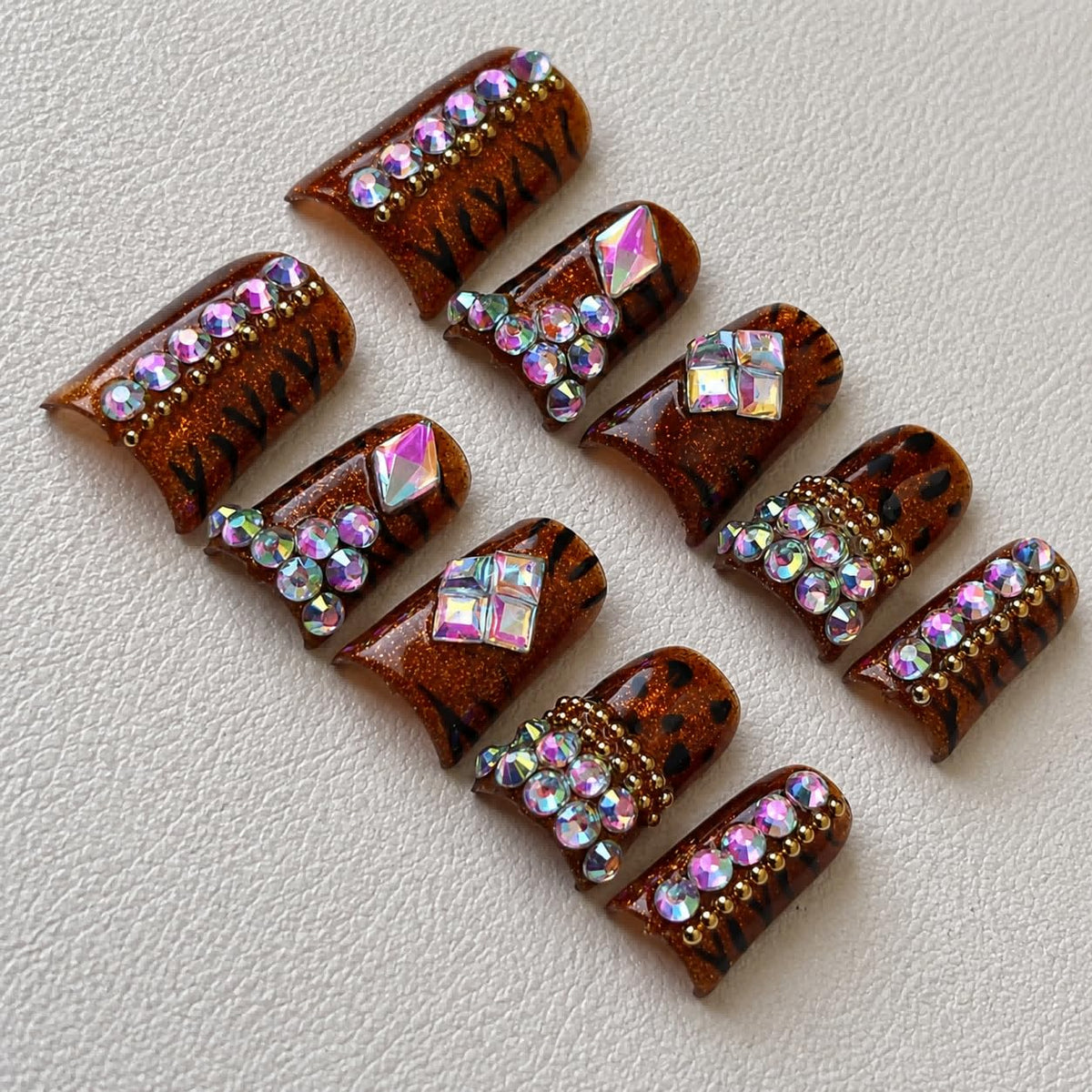 10 Pieces Luxury Acrylic Press On Nails Short Handmade Duck Nails, Pink Thickened False Nails, Rhinestone And 3D Red Lips, Reusable Fake Nails, Acrylic Nails (L)