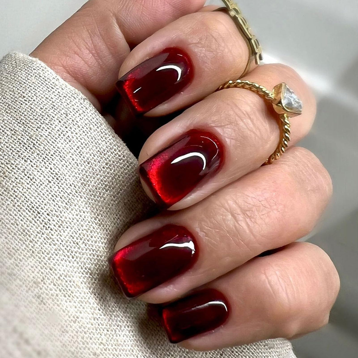 French Tip Press on Nails Almond Medium Fake Nails with Chrome Glitter Designs Nails Press ons Pink Gold Glue on Nails Natural False Nails Glossy Artificial Nails Simple Stick on Nails for Women 24Pcs