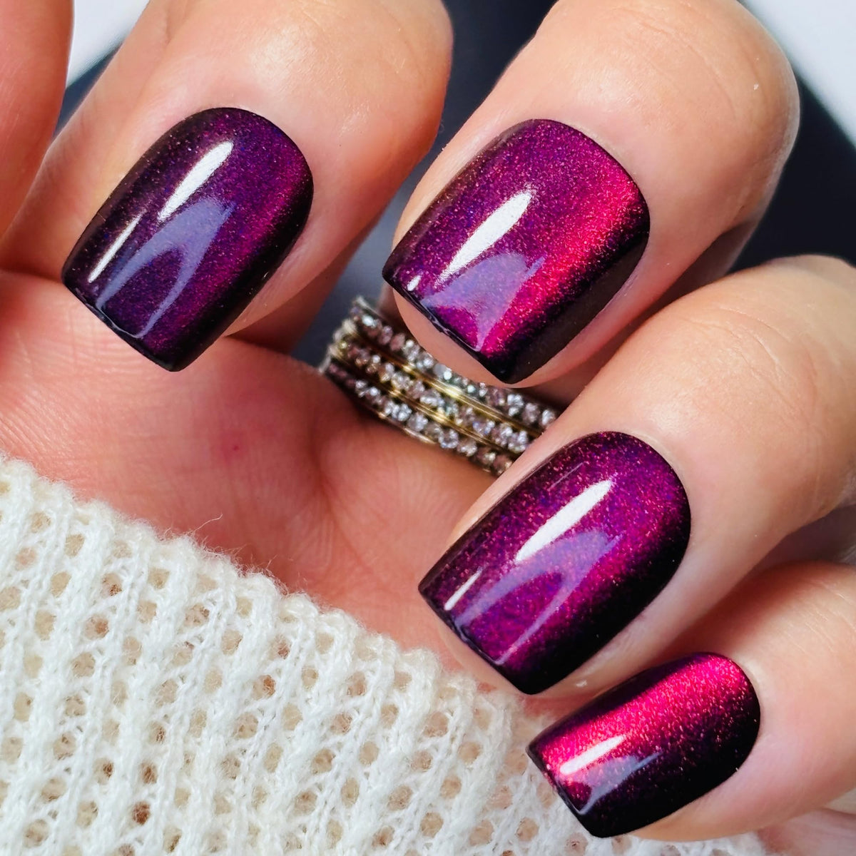 Glossy Nude Gold French Tip Press On Nails Short Almond, 30 PCS