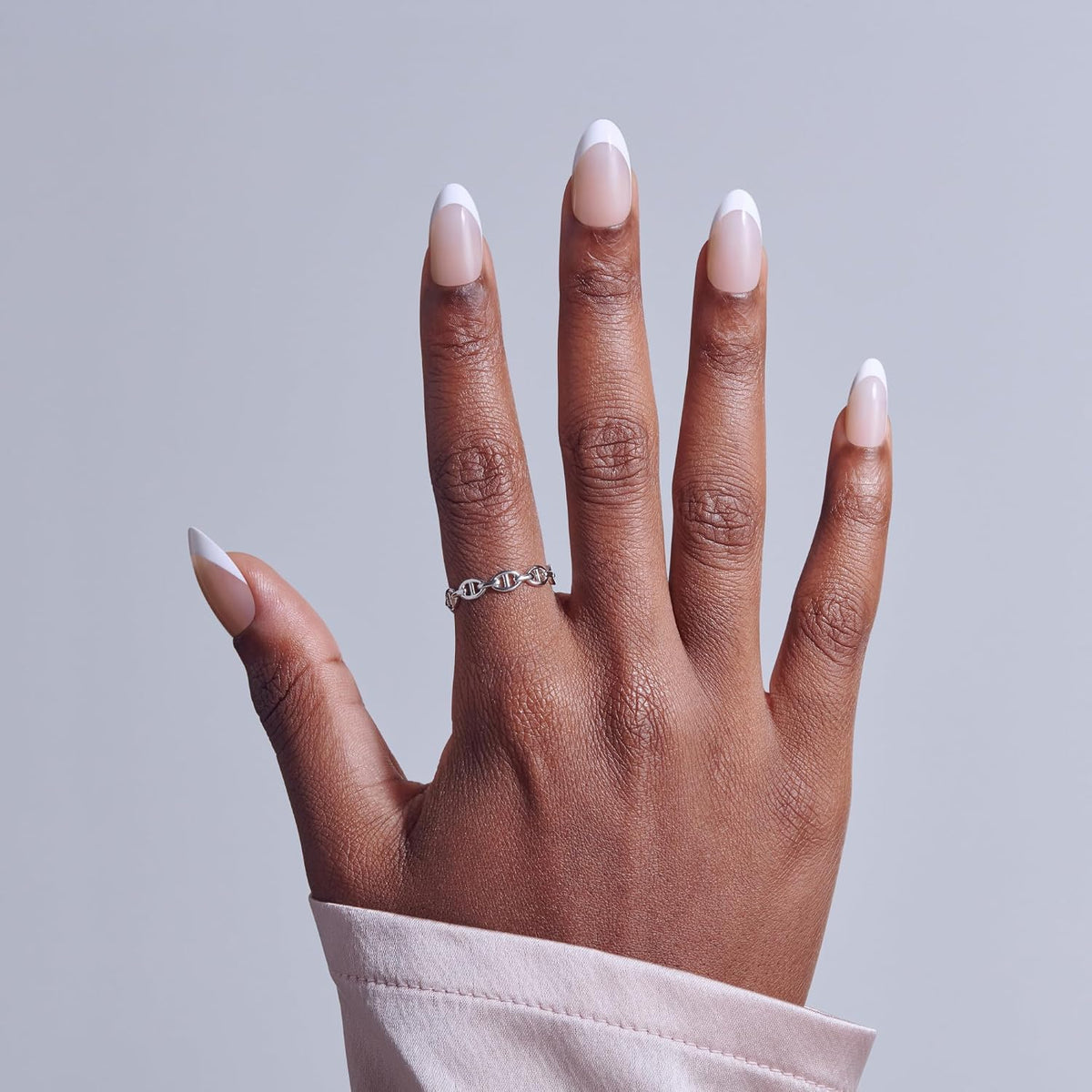 Kiss Core, Press On Nails, Nail glue included, 'Curiosity', White, Medium Size, Almond Shape, Includes 32 Nails, 2g Glue, 1 Manicure Stick, 1 Mini File