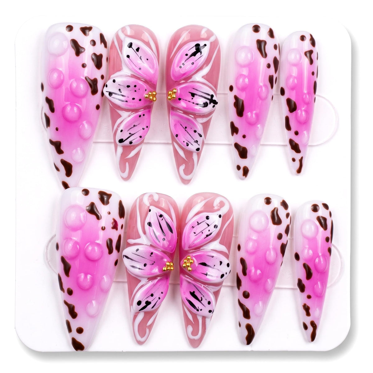 Luxury Long Stiletto Press on Nails Handmade Acrylic False Nails