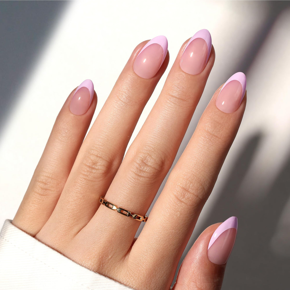 Beetles French Tips Press On Nails - Short Square 150 Pcs