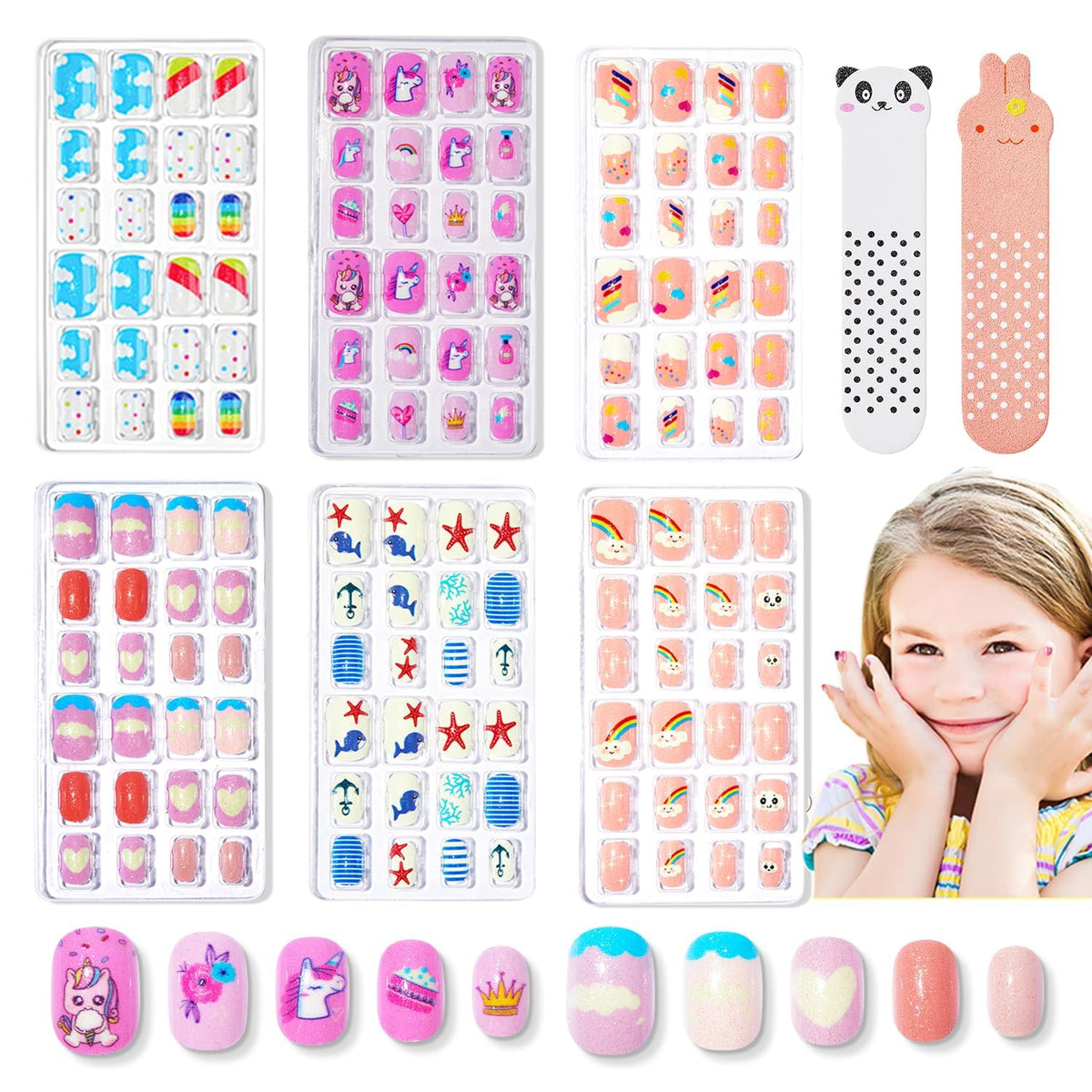 Modelones Extra Short Press on Nails, French Tips Squoval Fake Nails